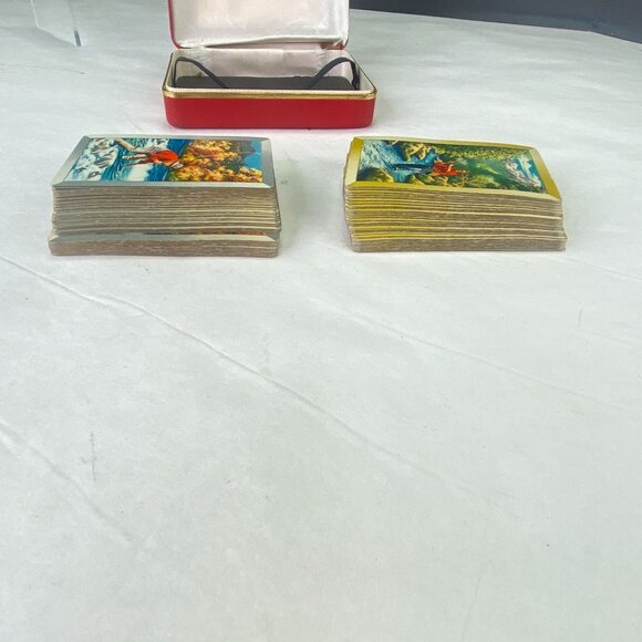 Vintage Duratone 2 Deck Playing Cards Hard Case Fishing - Picture 9 of 9